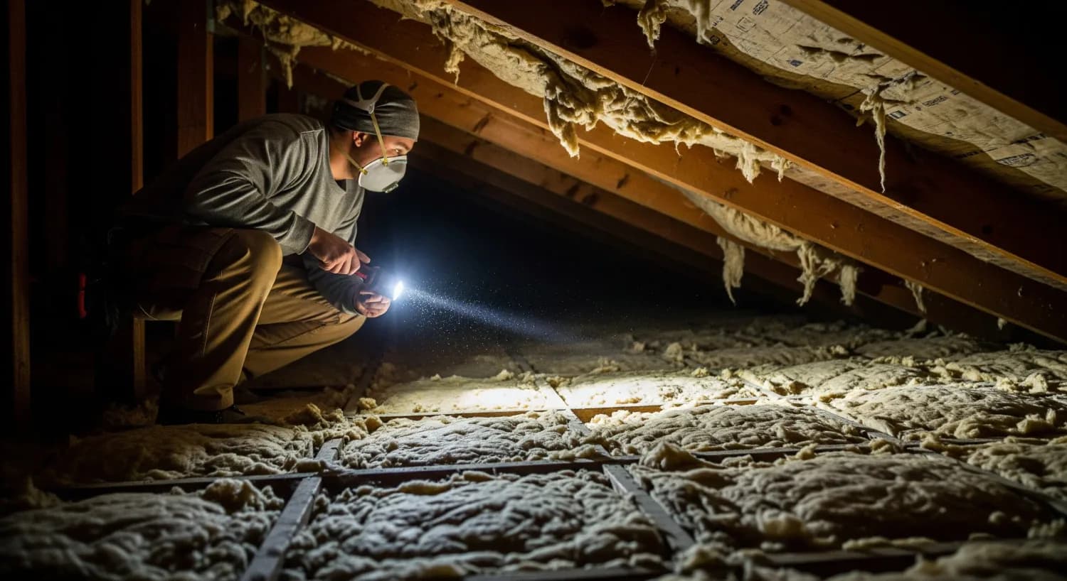 Attic inspection of existing insulation