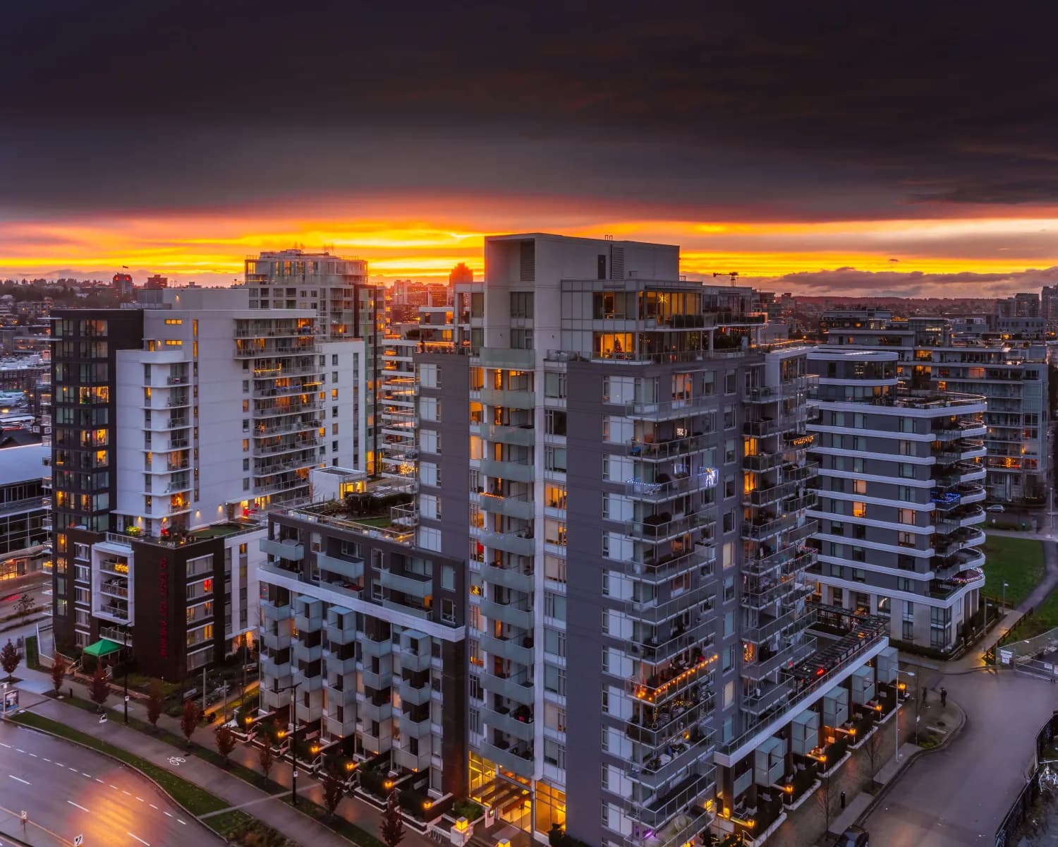 Exterior of a multi-unit residential building in the Lower Mainland